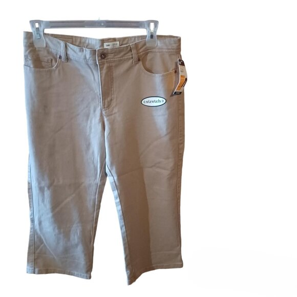 Lee Pants - Lee Lower On The Waist Brown Mid Length Capris Khaki Stretch Size 14 Medium